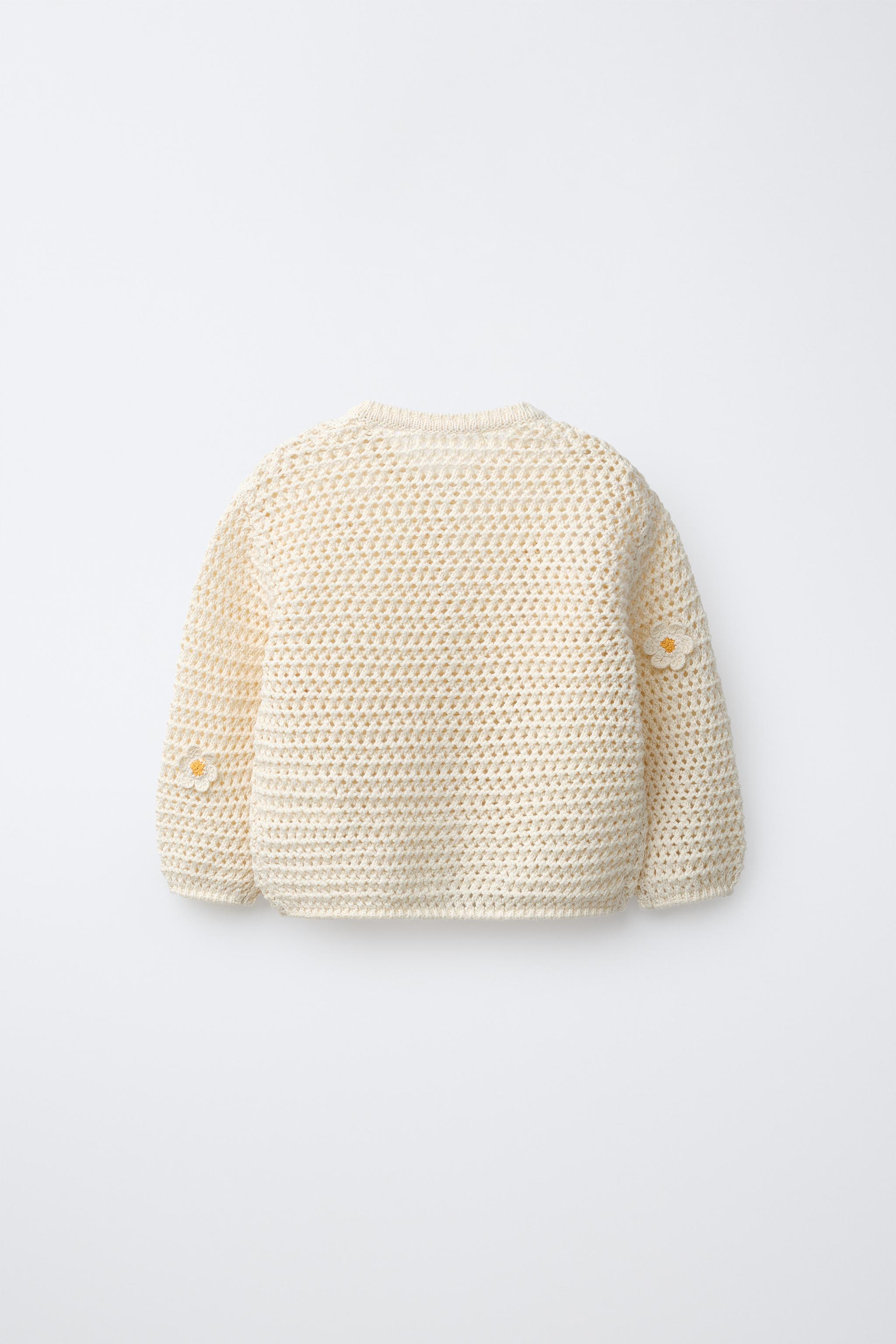 GILET EN MAILLE MARGUERITES CROCHET